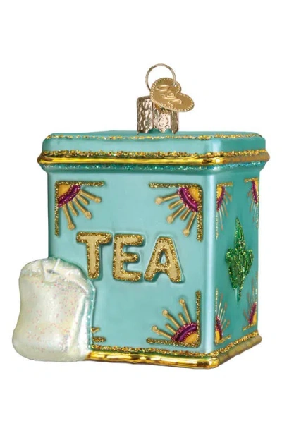 Old World Christmas Tea Tin Glass Ornament In Multi