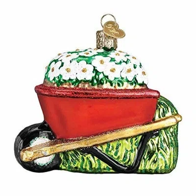Old World Christmas Wheelbarrow Hanging Figurine Ornament In Multicolor