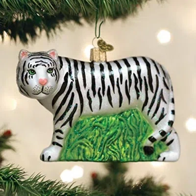 Old World Christmas White Tiger Hanging Figurine Ornament