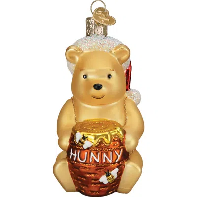 Old World Christmas Winnie The Pooh Glass Ornament In Gold