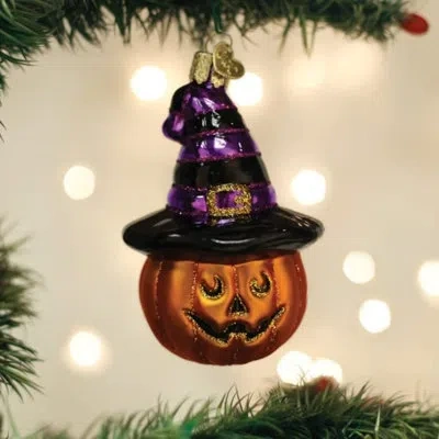 Old World Christmas Witch Pumpkin Hanging Figurine Ornament