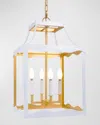 Old World Design Alba Gloss White Lantern With Golden Accents In White