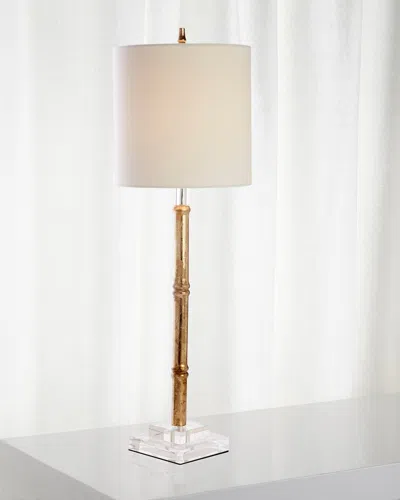 Old World Design Bamboo Lamp In Antq Slvr Gld