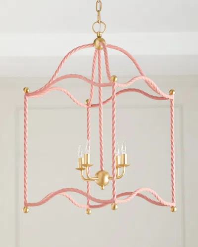 Old World Design Blush And Gold Maggie Lantern In Multi