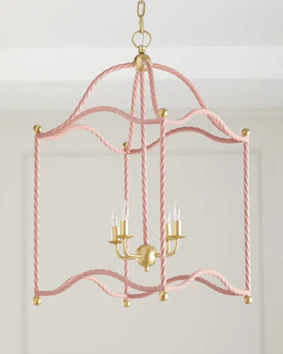 Old World Design Blush And Gold Maggie Lantern In Pink