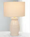 Old World Design Caleb Ceramic Table Lamp With Linen Shade In White