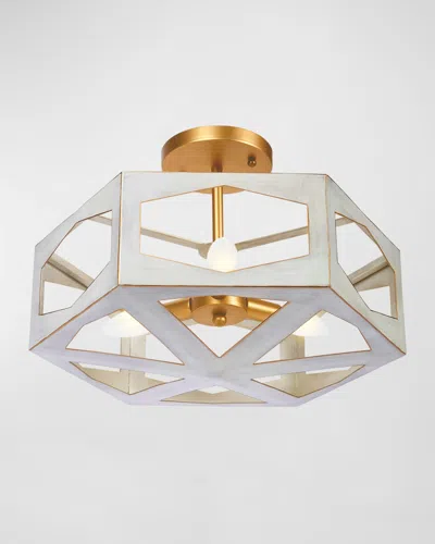 Old World Design Cece Semi-flush Pendant In White