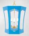 Old World Design Cece Three-light Lantern In Blue