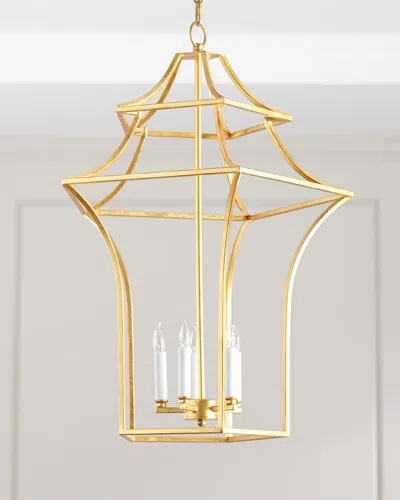 Old World Design Claudia Gold Leaf Pagoda Chandelier