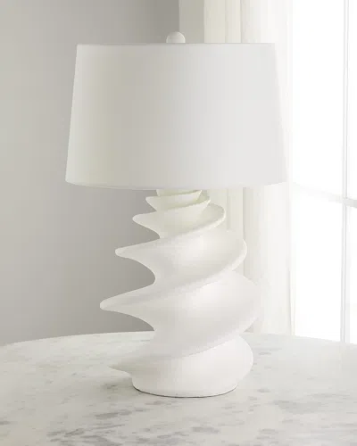 Old World Design Durham White Gesso Shell Lamp