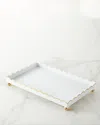 Old World Design Eloise Rectangular White & Gold Tray