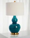Old World Design Emerald Green Lamp In Green