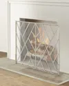 Old World Design Fuller Geometric Fireplace Screen In Silver
