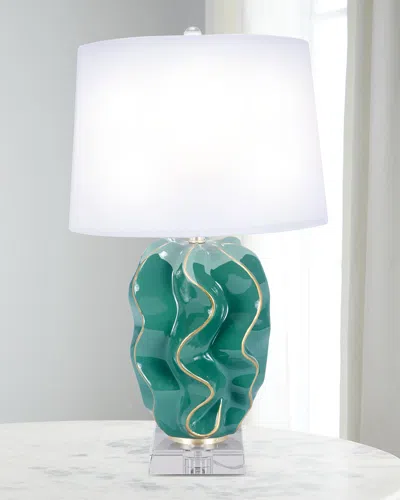 Old World Design Hannah Table Lamp In Emerald Green