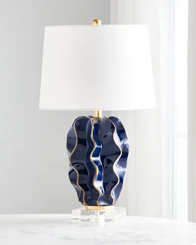 Old World Design Hannah Table Lamp In Navy Blue