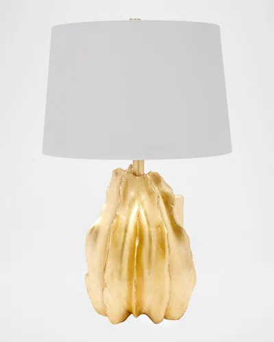 Old World Design Henry 26" Gold Leaf Table Lamp In White