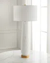 Old World Design Heritage Buffet Lamp With Golden Accents In White