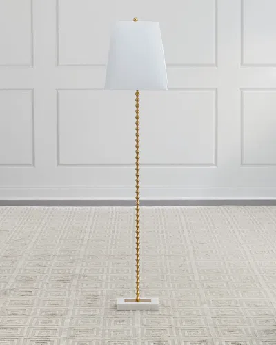 Old World Design Jana Gold Ball Floor Lamp In White