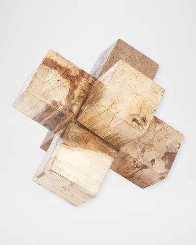 Old World Design Lenox Petrified Wood Rubic Tabletop Decor In Brown