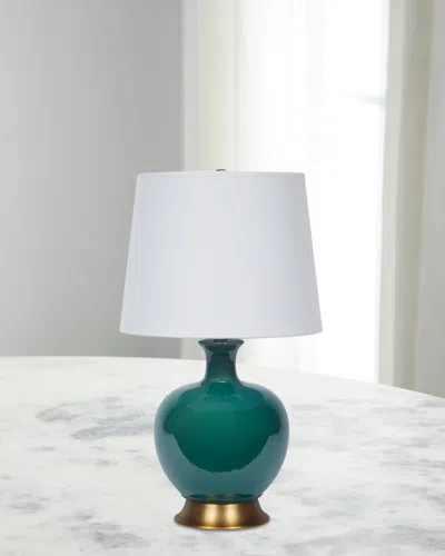 Old World Design Lila 18" Table Lamp In Green