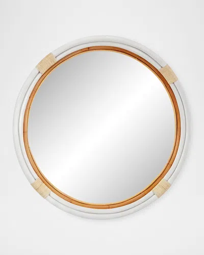 Old World Design Maeve 35" Large Rattan Mirror In Metallic