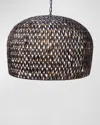 Old World Design Marley Woven Water Hyacinth Chandelier In Black Wash