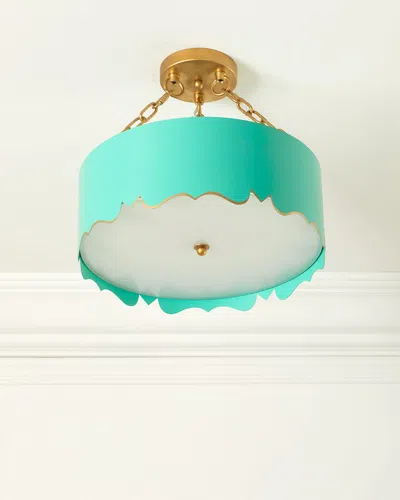 Old World Design Mollie Pendant With Gold Accents In Green