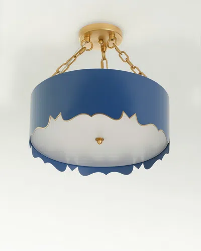 Old World Design Mollie Pendant With Gold Accents In Navy