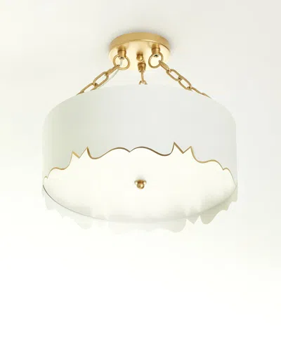 Old World Design Mollie Pendant With Gold Accents In White