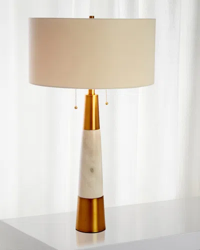 Old World Design Nadine Lamp In White And Brass