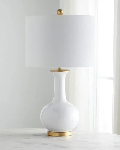 Old World Design Nela Ceramic Table Lamp In White
