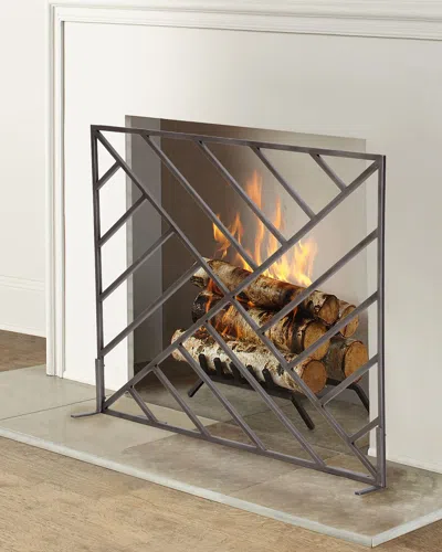 Old World Design Palmetto Fire Screen In Gray