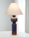Old World Design Perla 33" Ceramic Table Lamp With Linen Shade In Blue