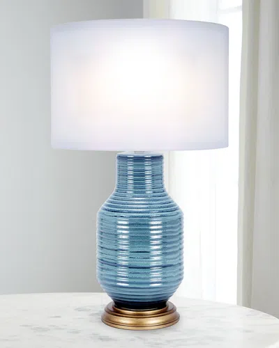 Old World Design Rowan Aged Blue Ceramic Table Lamp