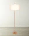 Old World Design Sheffler Gold Leaf Bamboo Floor Lamp With Linen Shade In Gold