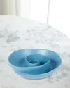 Old World Design Small Decorative Swirl Bowl In Blue