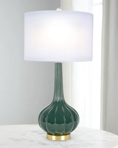 Old World Design Stella Ceramic Table Lamp In Green