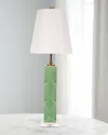 Old World Design Tracy 33" Ceramic Table Lamp With Linen Shade In Sage Green