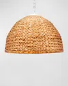 Old World Design Woven Water Hyacinth Maris Pendant Light In Natural