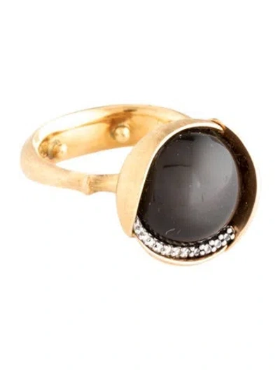 Pre-owned Ole Lynggaard Copenhagen 18k Moonstone & Diamond Cocktail Ring In Multi