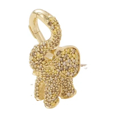 Ole Lynggaard Copenhagen Elephant 18-karat Gold Yellow And Brown Diamond Pendant In Transparent