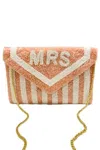 Ole Women's Beaded Clutch Bag In Blush Stripe