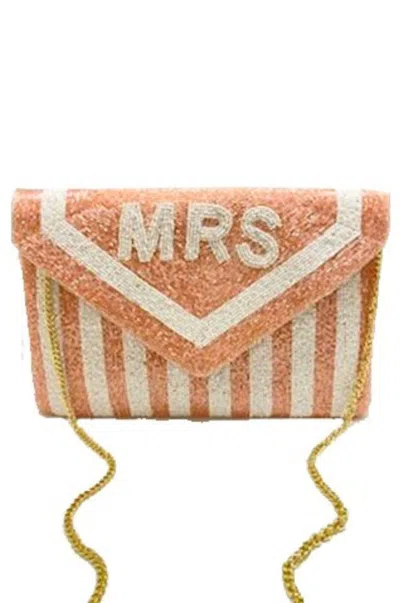 Ole Women's Beaded Clutch Bag In Blush Stripe