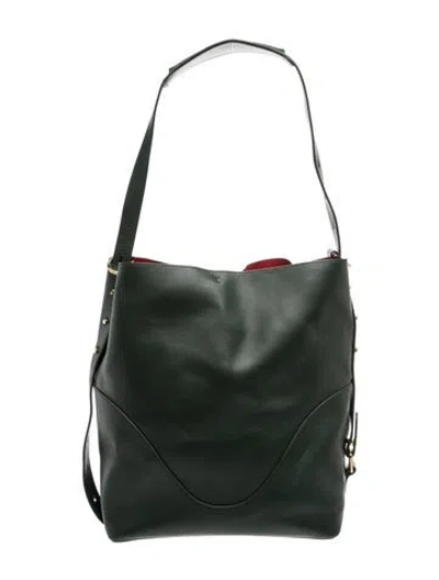 Pre-owned Oleada Leather Bucket Bag In Green