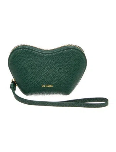 Pre-owned Oleada Leather Clutch In Green