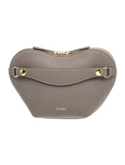 Pre-owned Oleada Leather Clutch In Grey