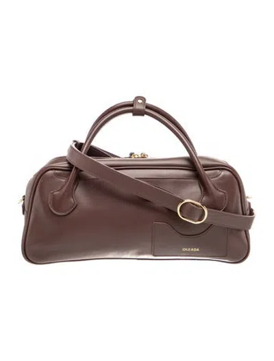 Pre-owned Oleada Leather Top Handle Bag In Brown