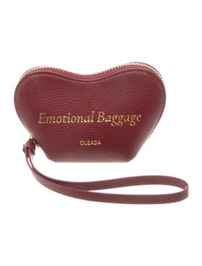 Pre-owned Oleada Leather Top Handle Bag In Burgundy