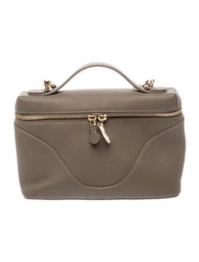 Pre-owned Oleada Leather Top Handle Bag In Grey