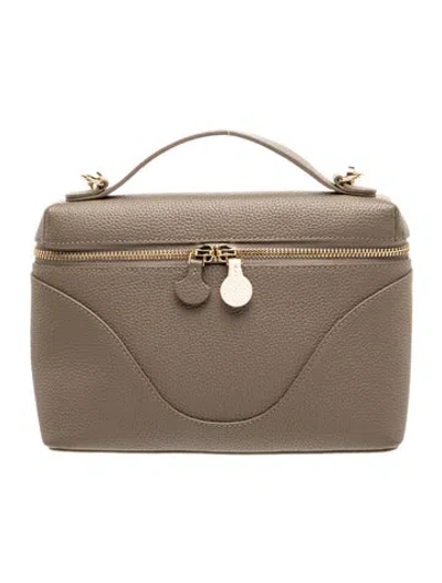 Pre-owned Oleada Leather Top Handle Bag In Grey
